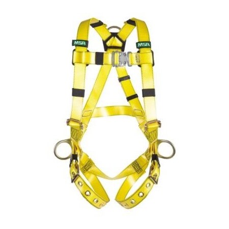 Msa Safety Gravity Coated Web Harness, Vest-Type, Back & Hip D-Rings, Tongue Buckle Leg Straps, X-Small (Xsm),  10155874